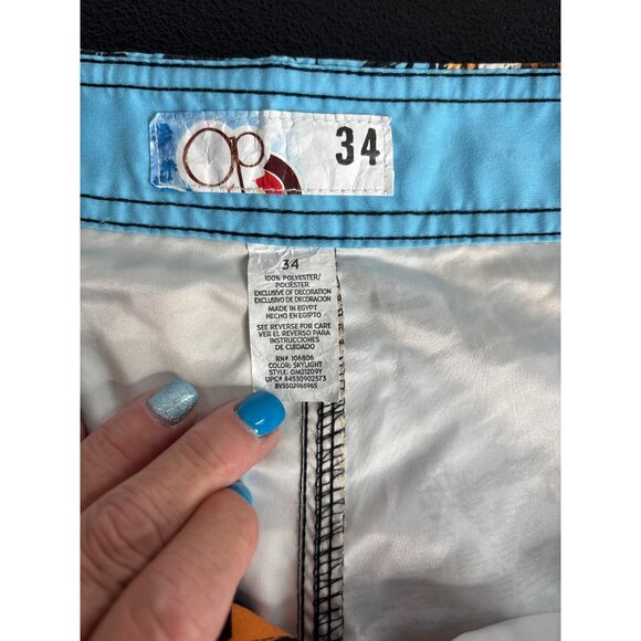 Ocean Pacific Men's Colorful Pop Art Hawaiian Board Shorts Size 34 - Picture 4 of 6